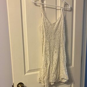 American Eagle Outfitters Cream Lace Mini Dress.